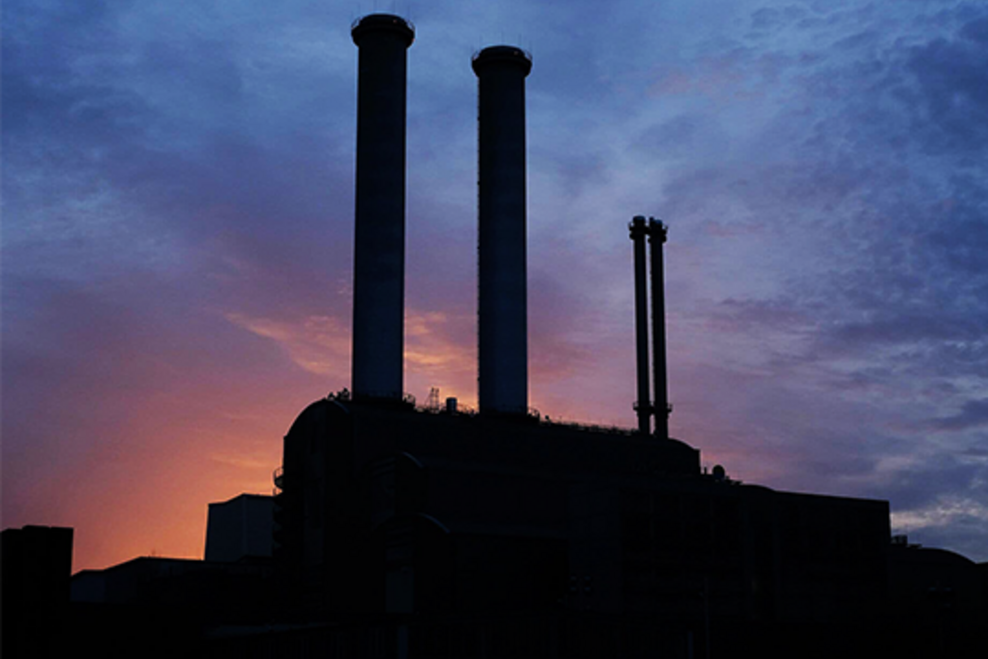 Smoke stacks from an energy plant
