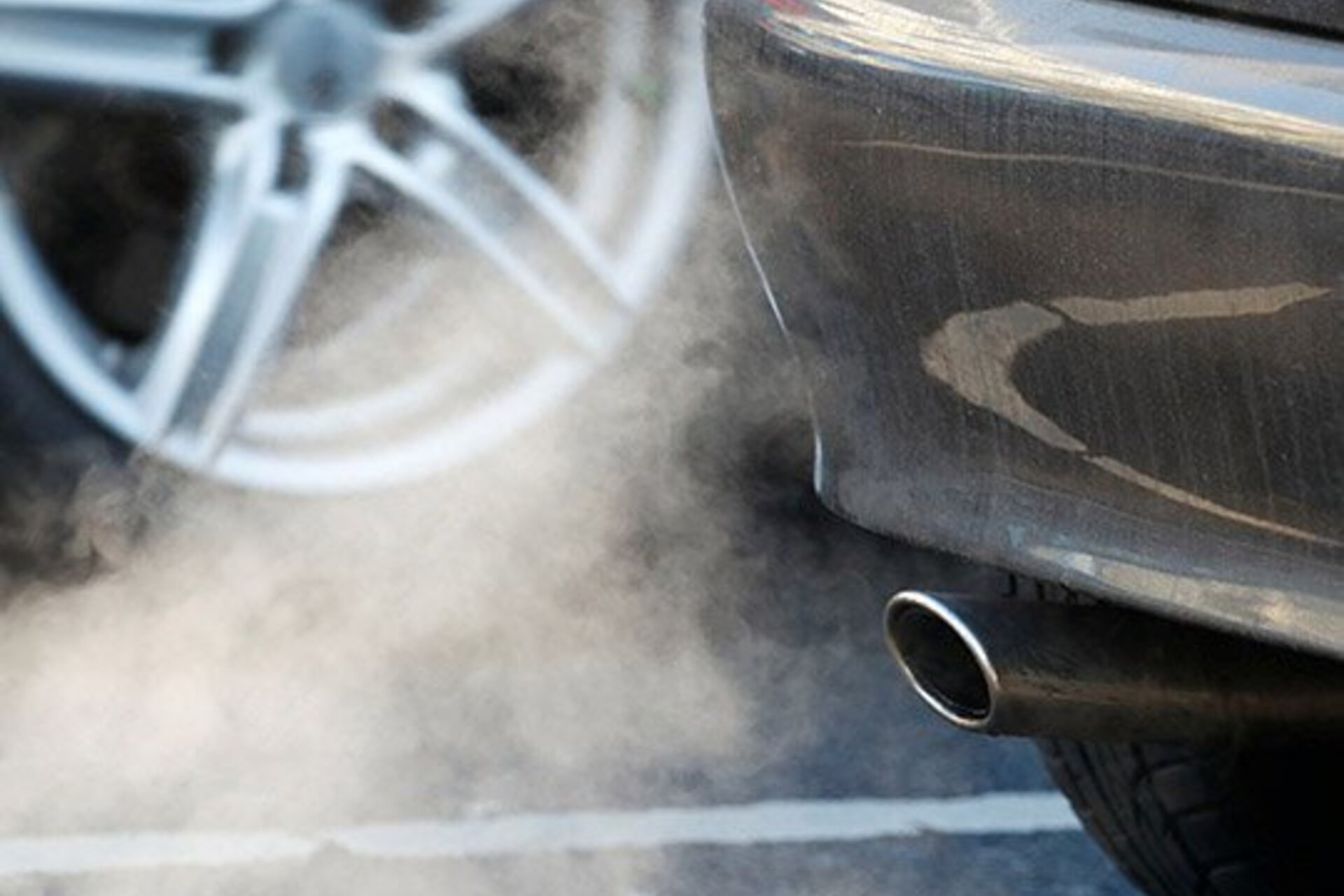 Exhaust coming out of a car.