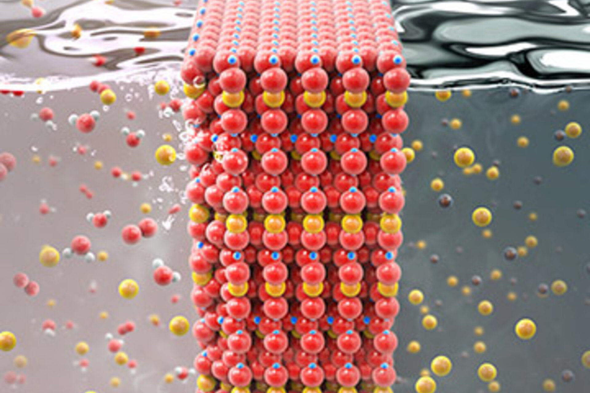 Rendered image of how liquid-metal flow batteries operate