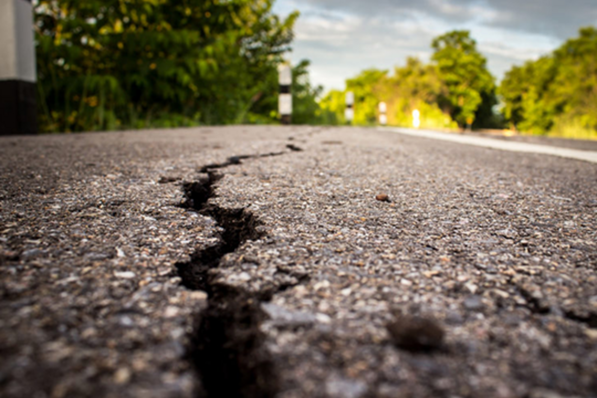 A crack in the pavement