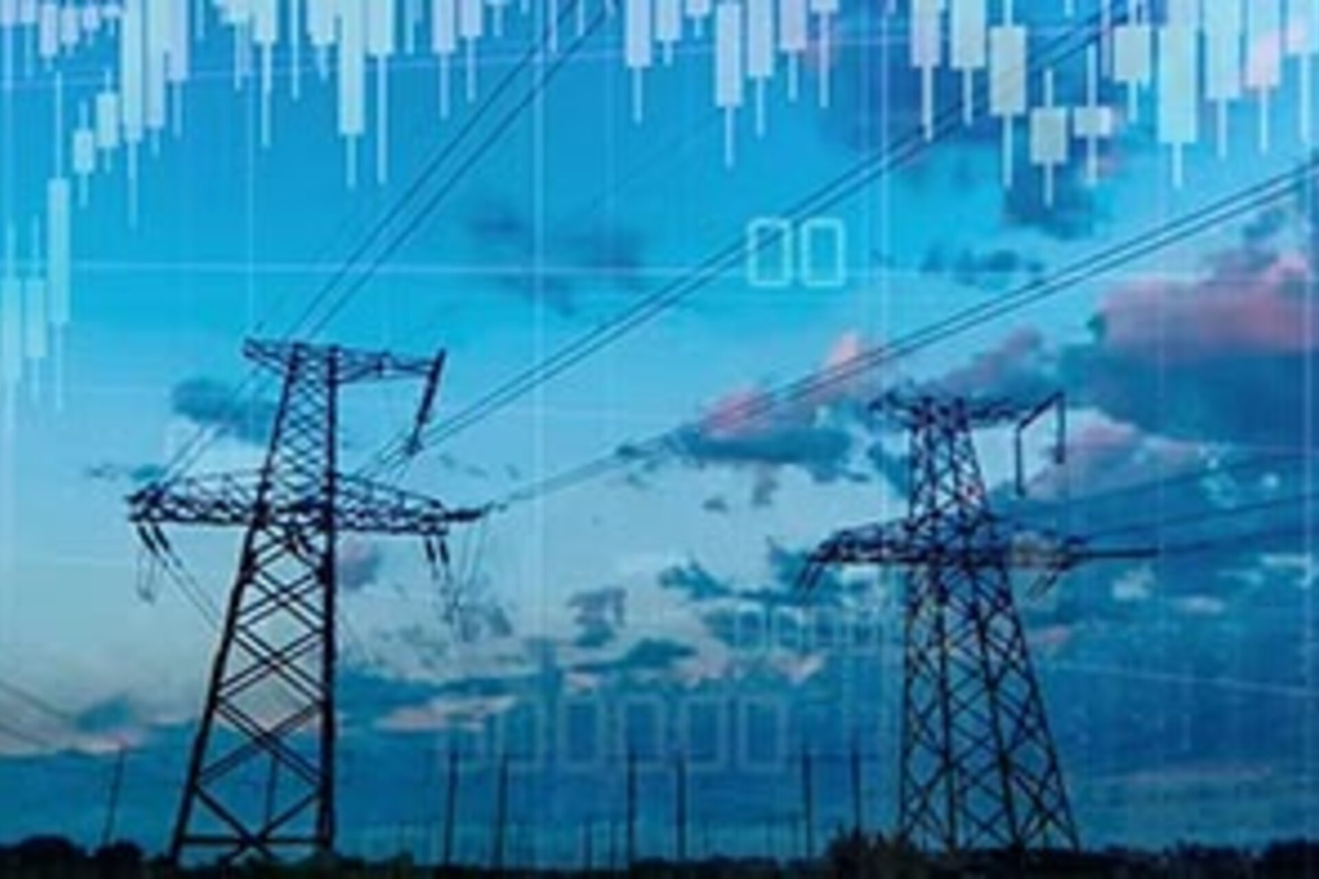 Electric grid with binary numbers superimposed