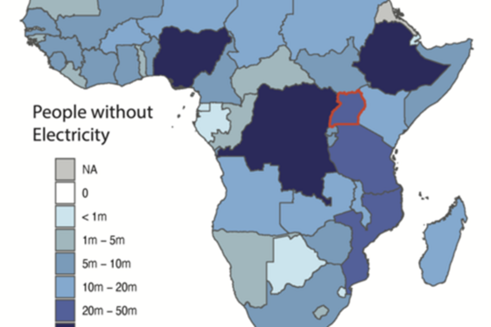 Chart of electrification data for Africa