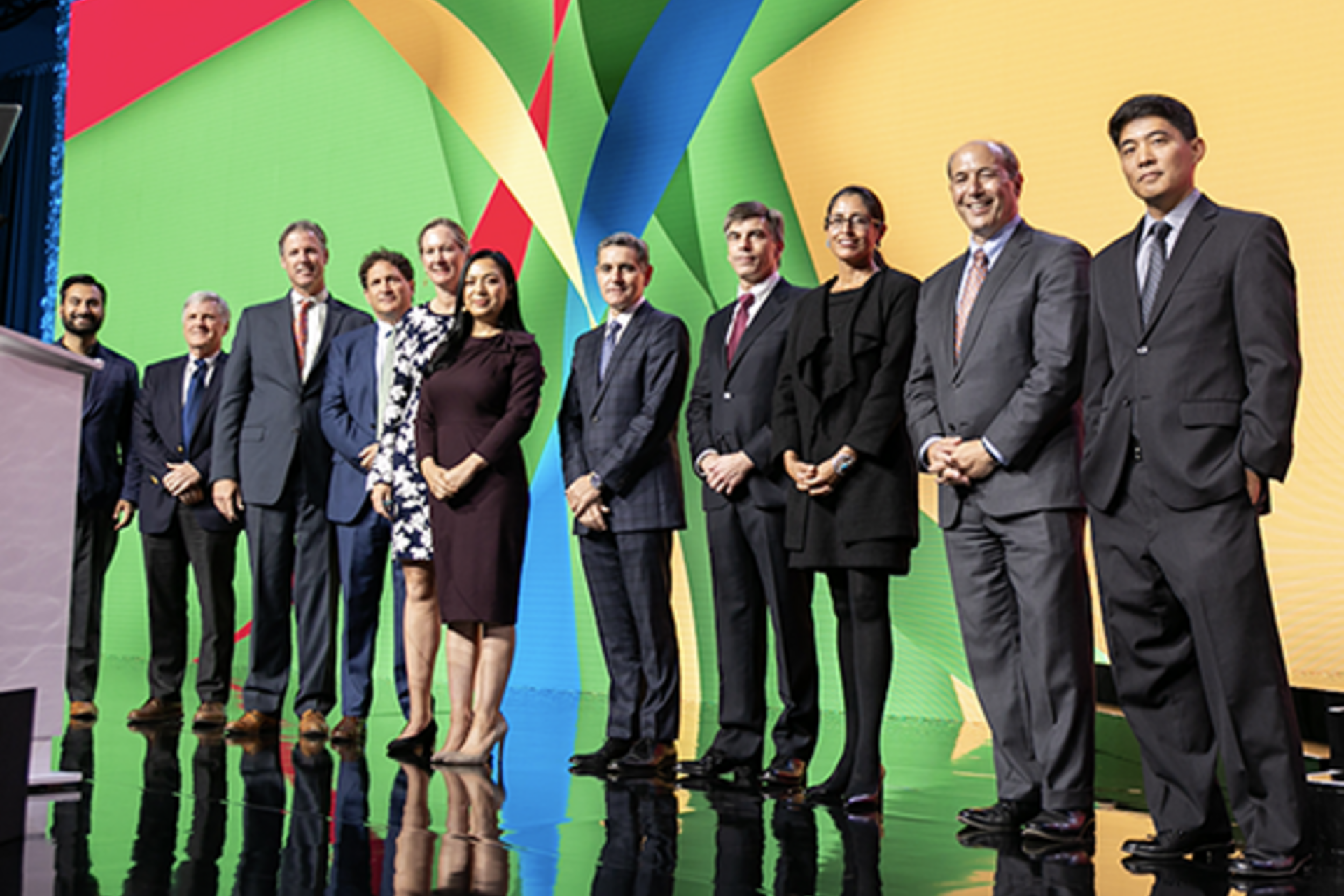 Representatives from LSE partner law firms announce the LSE initiative at the Global Climate Action Summit