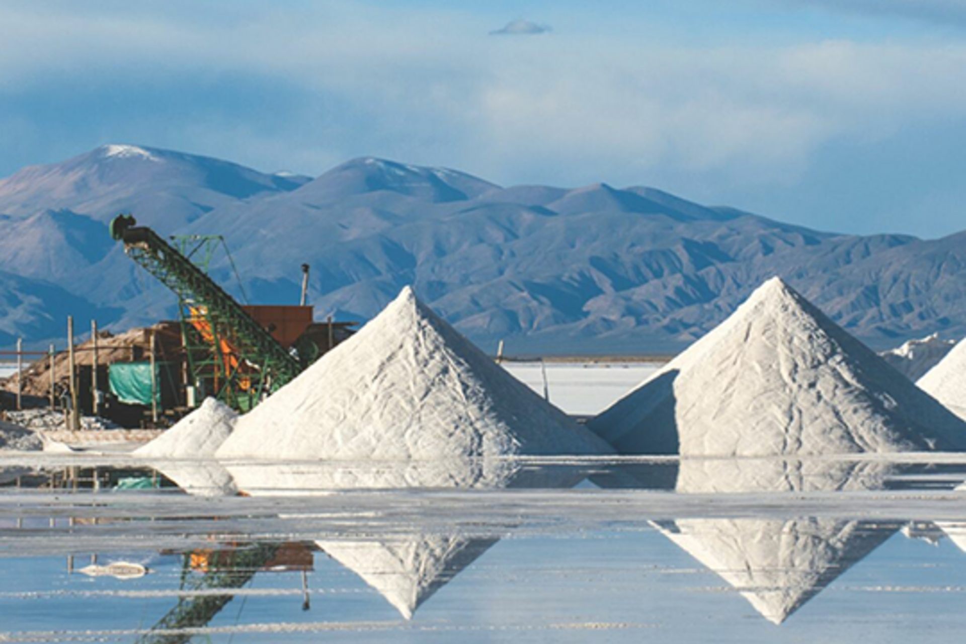 Piles of materials outside at a lithium mine