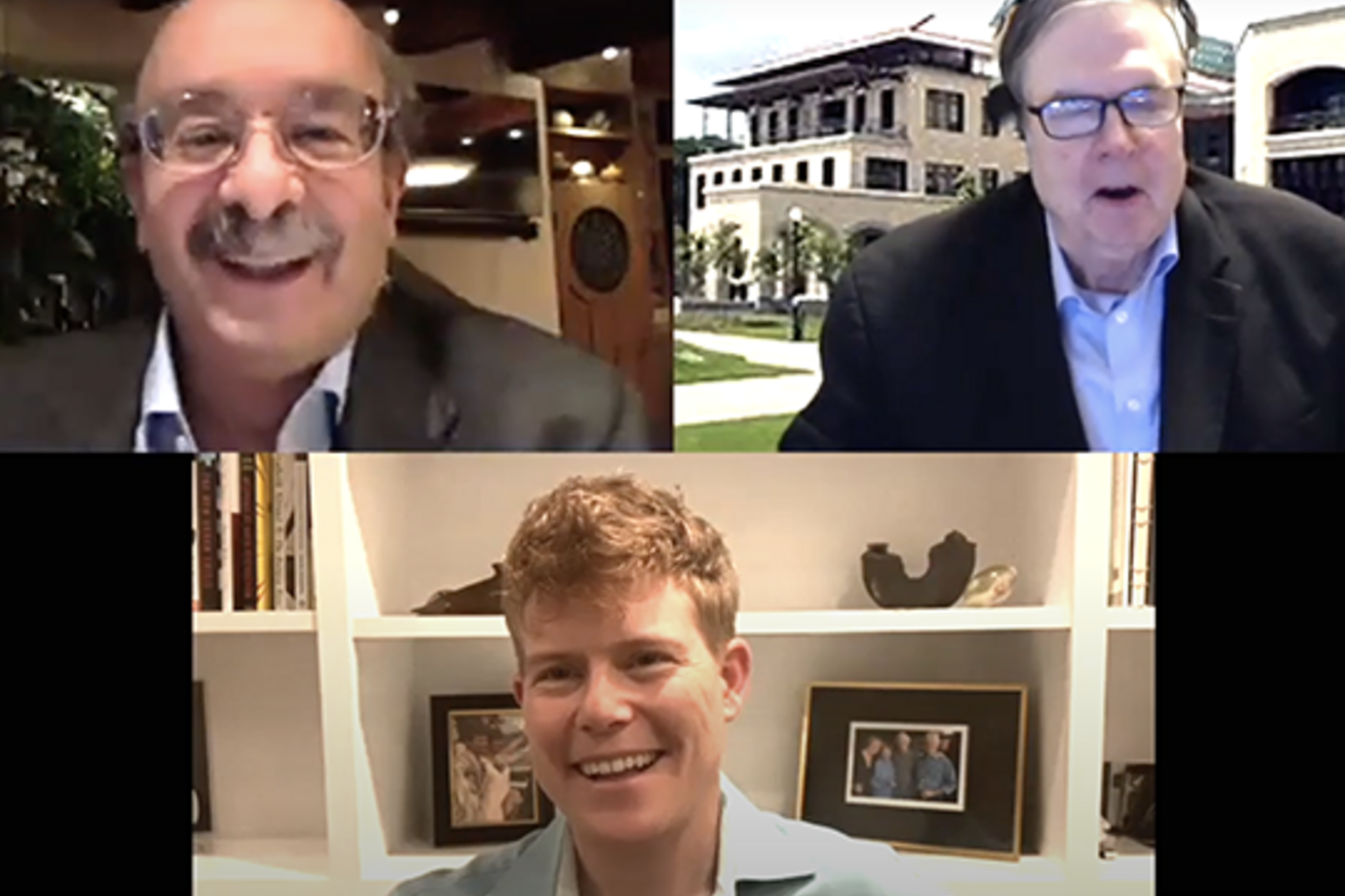 Amory Lovins and Holmes Hummel being interviewed