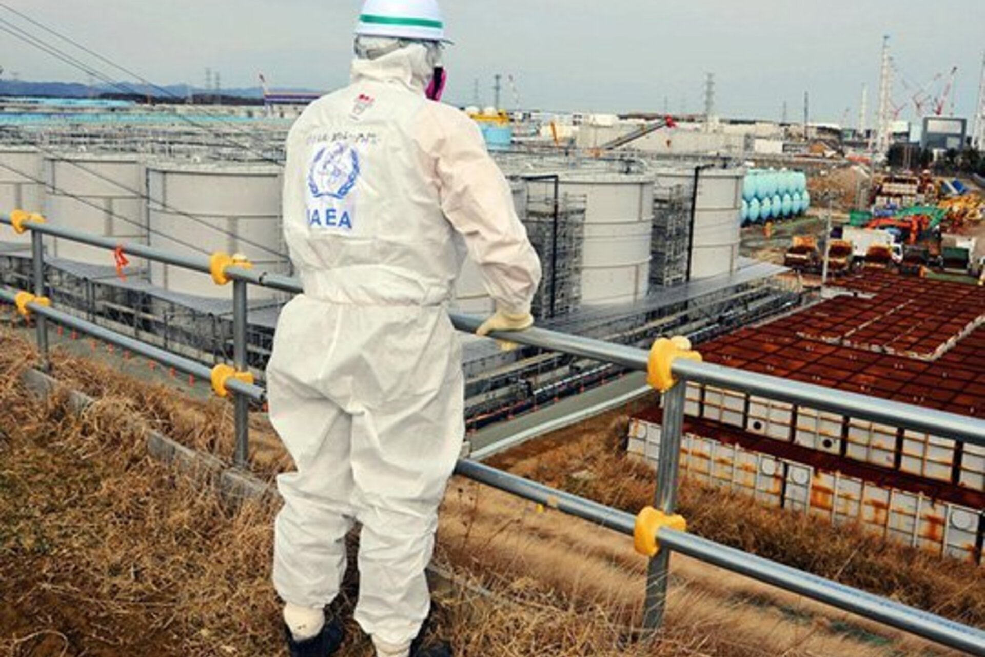 Overlooking the damaged Fukushima Daiichi Nuclear Power Station during decommissioning work in February 2015.