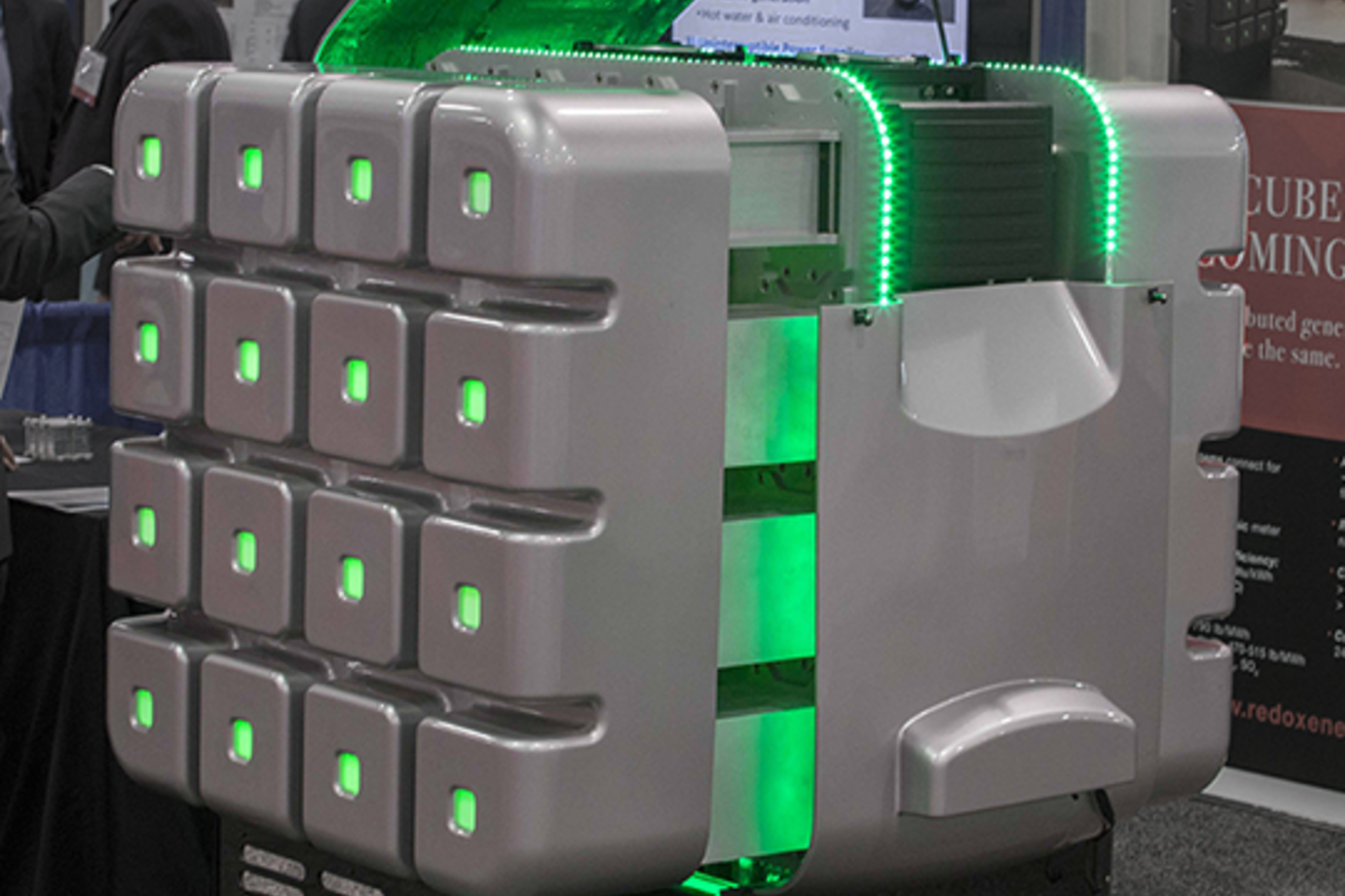 This stationary fuel cell power system converts fuel into electricity, on display at an ARPA-E Innovation Summit.