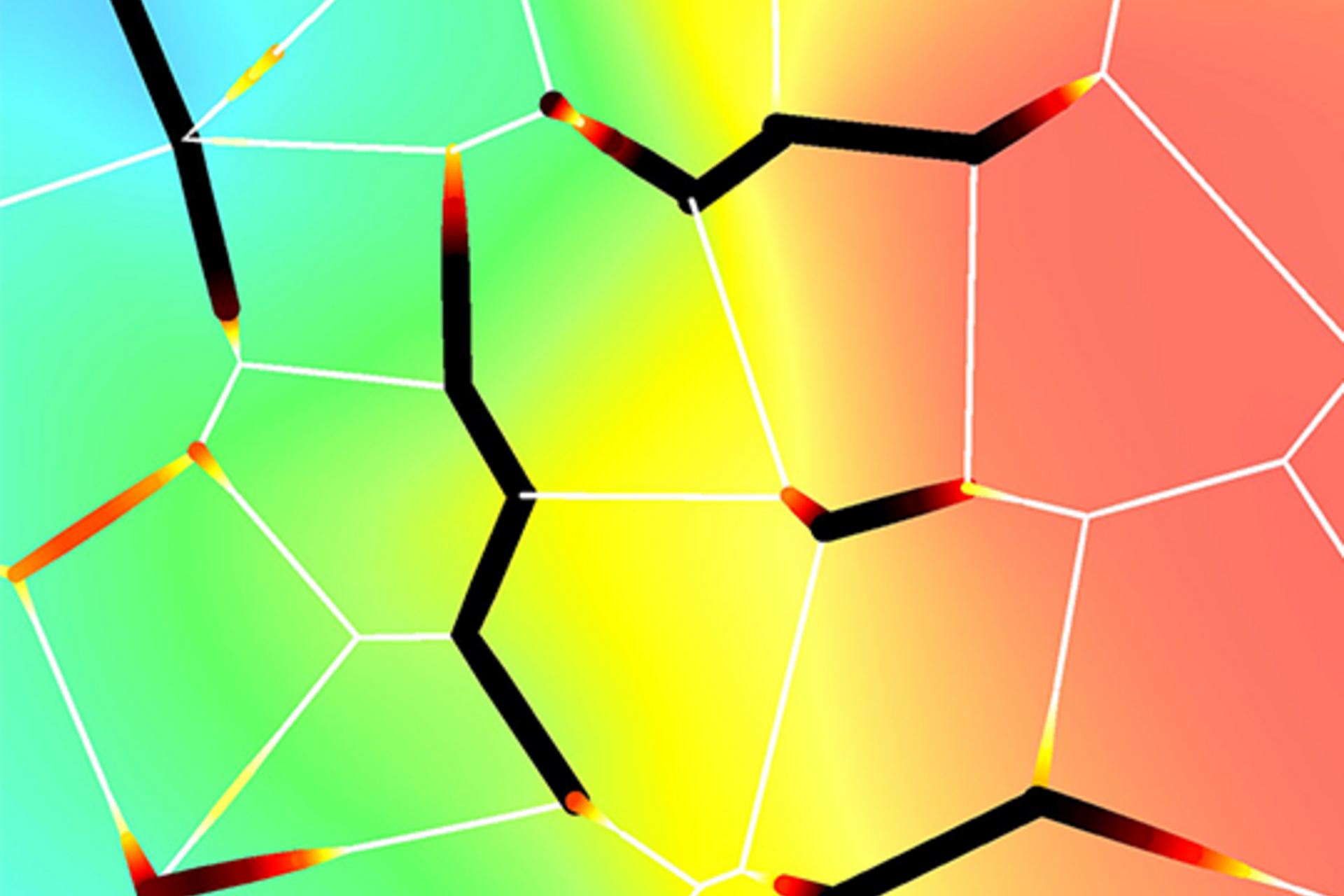 Closeup of an illustration showing how battery cathode material degrades