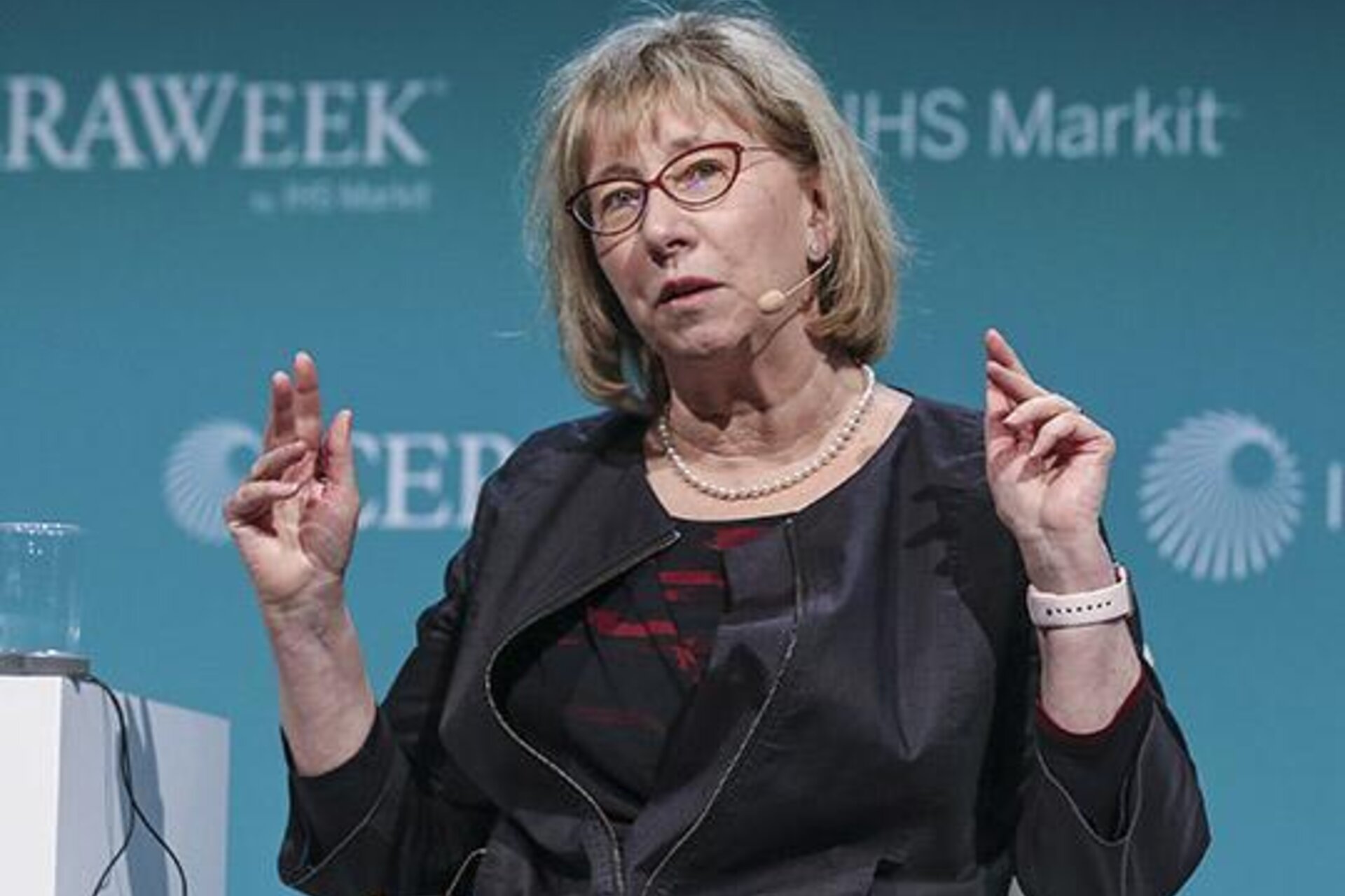 Sally Benson speaking at CeraWeek
