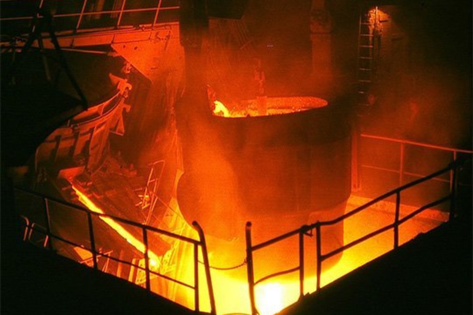 Steel making in metallurgy