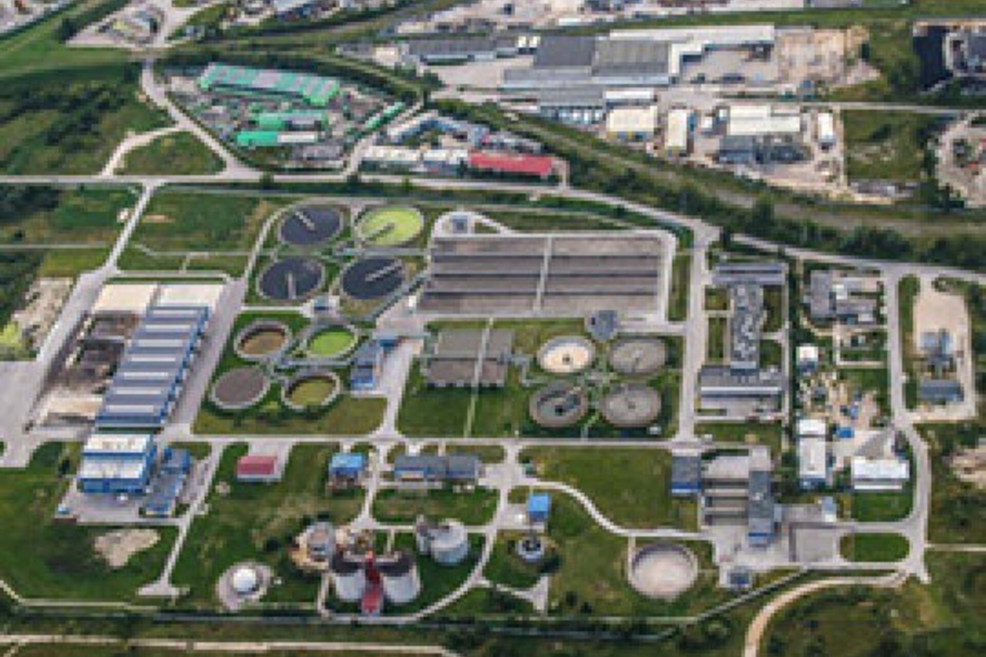 Aerial view of a desalination plant