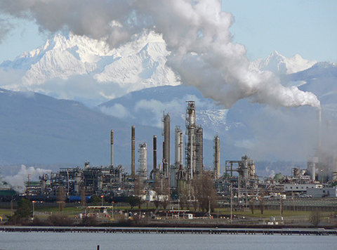 Oil refinery on Puget Sound, Washington State