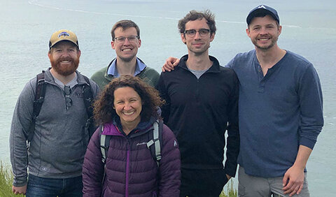 Fervo Energy team members: back row from left, Tim Latimer, Eric Weidemann, Adrien Duroc-Danner and Jack Norbeck; front, Banu Alkaya