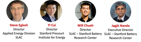 Profile images of Steve Eglash, Yi Cui, Will Chueh and Jagjit Nanda