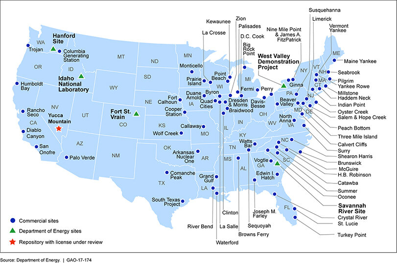 Nuclear waste sites in the U.S.